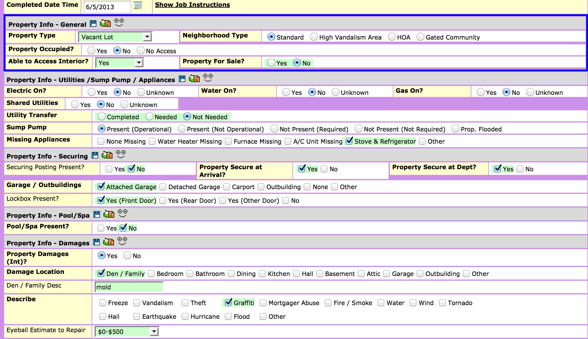 ezinspections sample inspection forms inspection checklists and sample bpo form